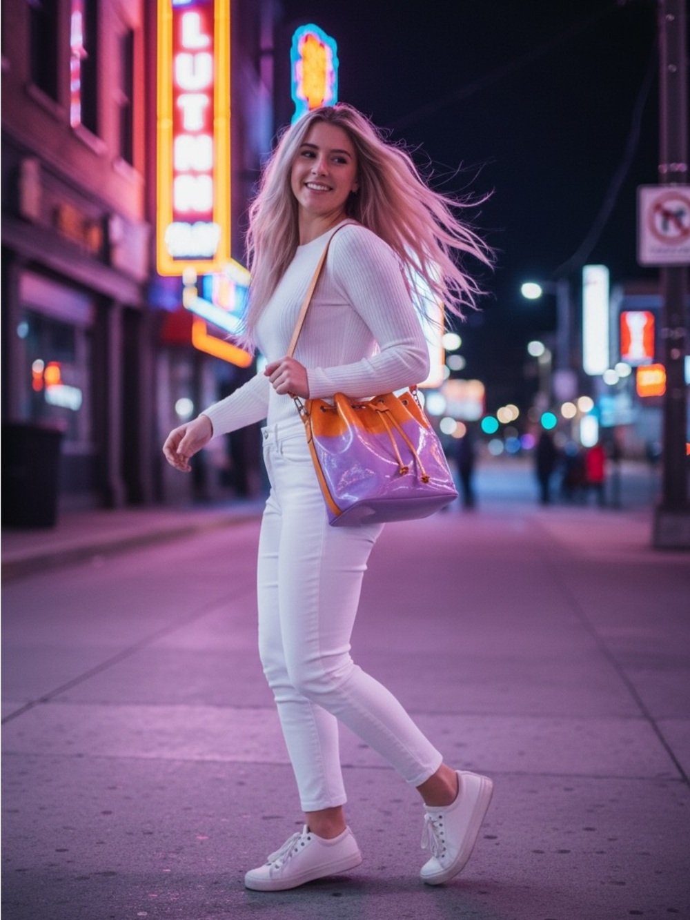 Louis Vuitton Vibrant Purple and Orange Shoulder Bag Custom Painted💜🧡